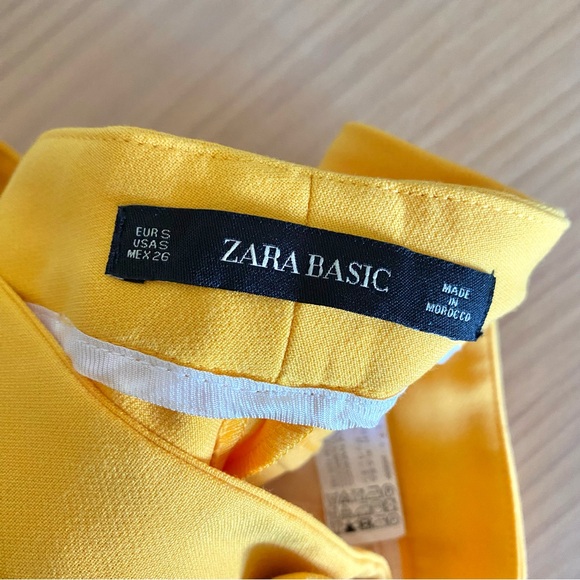 Zara mustard yellow straight leg trouser pant - Picture 9 of 11